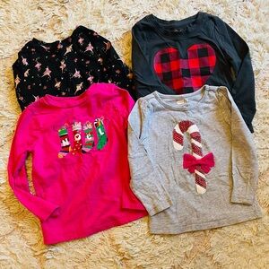 Set of 4 Christmas/Holiday shirts 2T-3T